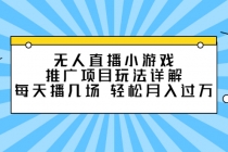 无人直播小游戏推广项目玩法详解，每天播几场，轻松月入过万+-副业网