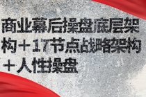 商业幕后操盘底层架构＋17节点战略架构＋人性操盘-副业网