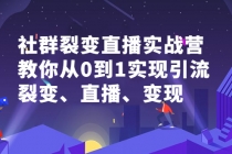 社群电商·社群裂变直播实战营，教你从0到1实现引流、裂变、直播、变现-副业网