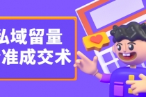 《私域留量精准成交术》让流量变留量，让天下生意人不再缺客户-副业网