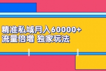 精准私域月入60000+ 流量倍增 独家玩法-副业网