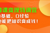 网课变现特训营：0基础，0经验也能把知识变成钱！-副业网