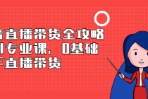 抖音直播带货全攻略系列专业课，0基础上手直播带货-副业网