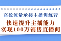 高效流量承接主播训练营：快速提升主播能力,实现100万销售直播间-副业网
