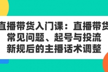 直播带货入门课：直播带货常见问题、起号与投流、新规后的主播话术调整-副业网