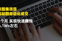 虚拟图集项目：矩阵站群自动化成交，3-5个月 实现快速赚钱 月入1W+左右-副业网