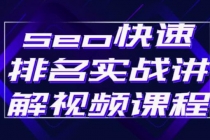seo快速排名实战讲解视频课程，揭秘seo快排原理-副业网