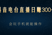 抖音电台直播日赚300+，会玩手机就能操作-副业网