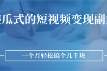 傻瓜式的短视频变现副业  无需技巧，简单制作 一个月搞个几千块-副业网