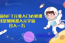 《元宇宙NFT行业入门必修课》我是如何潜入元宇宙日入一万-副业网