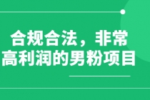 合规合法，非常高利润的男粉项目-副业网