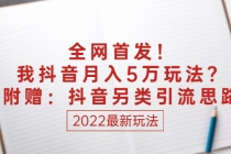 某付费文章：全网首发！我抖音月入5万玩法？附赠：抖音另类引流思路-副业网