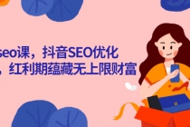 抖音seo课，抖音SEO优化大热，红利期蕴藏无上限财富-副业网