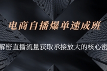 电商自播爆单速成班：解密直播流量获取承接放大的核心密码-副业网