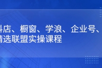 抖店、橱窗、学浪、企业号、精选联盟实操课程-副业网