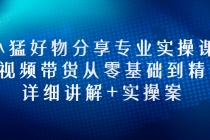 小猛好物分享专业实操课，短视频带货从零基础到精通，详细讲解+实操案-副业网