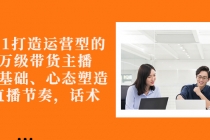 从0-1打造运营型的千万级带货主播：主播基础、心态塑造，到直播节奏，话术-副业网