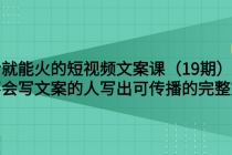 说话就能火的短视频文案课：让不会写文案的人写出可传播的完整文案-副业网