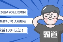 京东短视频带货正规项目:每天操作1小时 无脑搬运 日收益100+玩法!-副业网