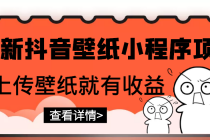 最新抖音壁纸小程序项目，上传壁纸就有收益【躺赚收益】-副业网