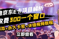 京东无限E卡全自动挂机项目 号称日入500–1000【永久版脚本+详细操作教程】-副业网