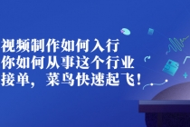 视频制作如何入行，教你如何从事这个行业以及如何接单，菜鸟快速起飞！-副业网
