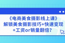 《电商美食摄影线上课》解锁美食摄影技巧+快速变现+工资or销量翻倍-副业网