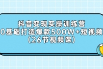 抖音变现实操训练营：0基础打造爆款500W+短视频-副业网