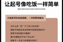 新手起号必备速成班课程：0到千万爆款实操，让抖音起号像吃饭一样简单-副业网