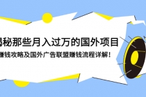 揭秘那些月入过万的国外项目，赚钱攻略及国外广告联盟赚钱流程详解！-副业网