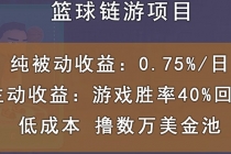 国外区块链篮球游戏项目，前期加入秒回本，被动收益日0.75%，撸数万美金-副业网