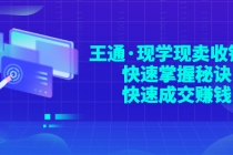 王通·现学现卖收钱班，快速掌握秘诀，快速成交赚钱-副业网
