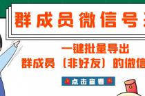 微信群成员采集脚本，一键批量导出群成员的微信账号【永久版】-副业网