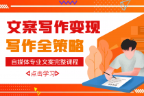 自媒体专业文案写作变现，月入10W+写作策略，教你从零开始学写作-副业网