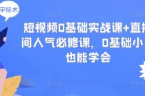 短视频0基础实战课+直播间人气必修课，0基础小白也能学会-副业网