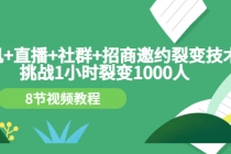 手机+直播+社群+招商邀约裂变技术：挑战1小时裂变1000人-副业网