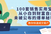 100套销售实用宝典：从小白到财富自由，未被公布的爆单秘密！-副业网