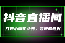 最近超火的抖音直播间开通小雪花业务-副业网