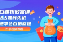【全网最火】小白赚钱致富课：抢占赚钱先机 快速学会百倍回报-副业网