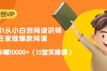 从0到1从小白到网课讲师:在家做爆款网课,每月多赚10000+-副业网