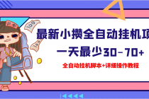 【高端精品】最新小攒全自动挂机项目 一天最少30-70+【挂机脚本+操作教程】-副业网