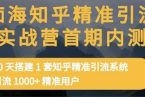 知乎精准引流实战营1-2期，30天搭建1套精准引流系统，引流1000+精准用户-副业网