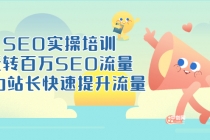 SEO实操培训：玩转百万SEO流量，助力站长快速提升流量-副业网