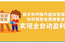新手如何操作虚拟资源项目：如何获取免费搜索流量，实现全自动盈利！-副业网