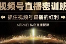 《视频号直播密训班》，抓住视频号直播的红利 价值12800-副业网