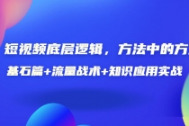 短视频底层逻辑，方法中的方法，基石篇+流量战术+知识应用实战-价值389元-副业网