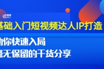 0基础入门短视频达人IP打造：助你快速入局 毫无保留的干货分享(10节视频课)-副业网