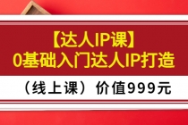某收费【达人IP课】0基础入门达人IP打造价值999元-副业网