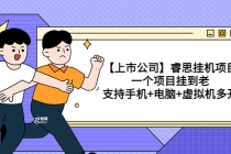 【上市公司】睿思挂机项目，一个项目挂到老，支持手机+电脑+虚拟机多开-副业网