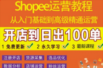 shopee运营教程：从入门基础到高级精通，开店到日出100单-副业网